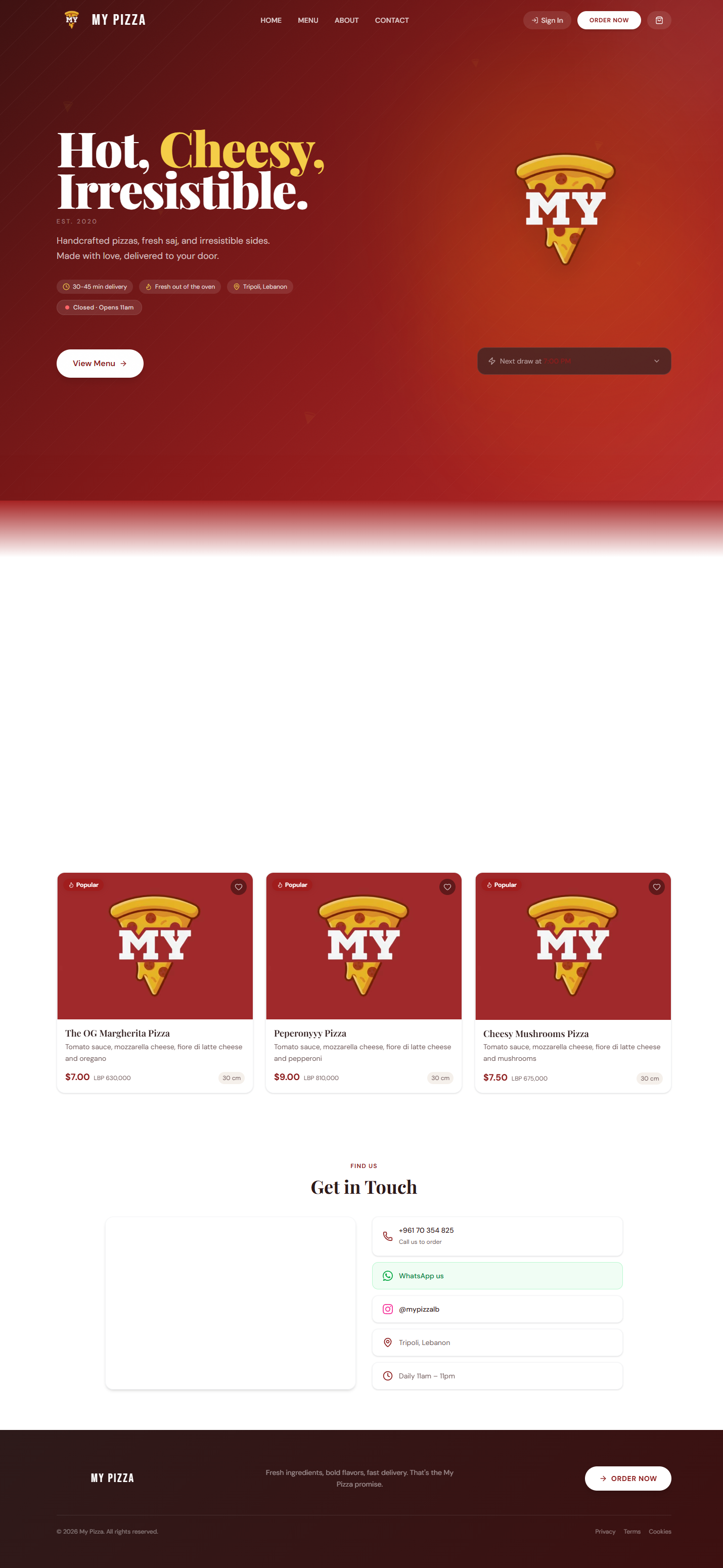 MyPizza Homepage