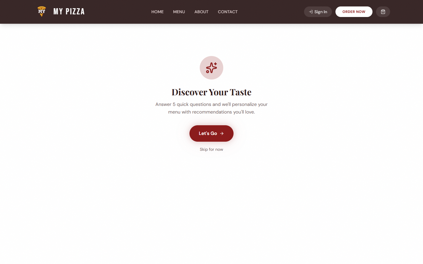 MyPizza Taste Quiz